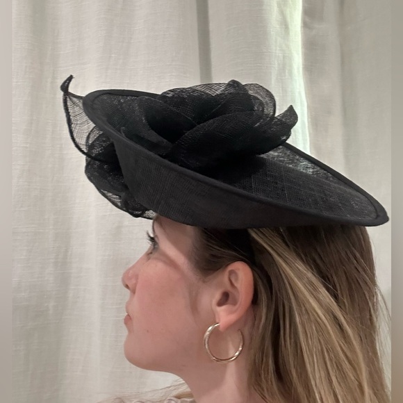St Julian Black Kentucky Derby headband hat woven with flowers main image 7